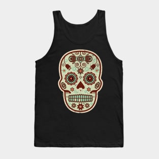 Cráneo de Dulce Pistacho Mexican Sugar Skull Tank Top